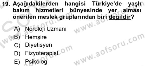 Beslenmenin Temel İlkeleri Dersi 2015 - 2016 Yılı (Final) Dönem Sonu Sınav Soruları 19. Soru
