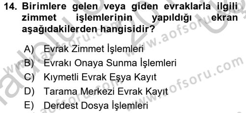 Ulusal Yargı Ağı Projesi 1 Dersi 2016 - 2017 Yılı 3 Ders Sınav Soruları 14. Soru