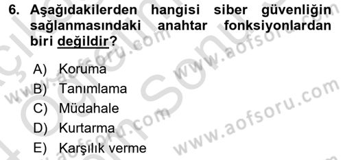 Acil Durum ve Afetlerde Ulaştırma Yönetimi ve Uygulamaları Dersi 2023 - 2024 Yılı (Final) Dönem Sonu Sınav Soruları 6. Soru