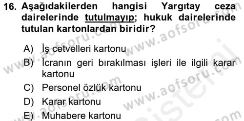 Kalem Mevzuatı Dersi 2017 - 2018 Yılı 3 Ders Sınav Soruları 16. Soru