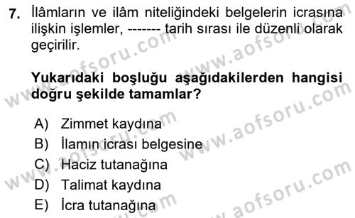 Temel Kalem Mevzuatı Bilgisi Dersi 2021 - 2022 Yılı (Final) Dönem Sonu Sınav Soruları 7. Soru