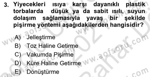 Gastronomi Ve Sürdürülebilirlik Dersi 2021 - 2022 Yılı (Vize) Ara Sınav Soruları 3. Soru