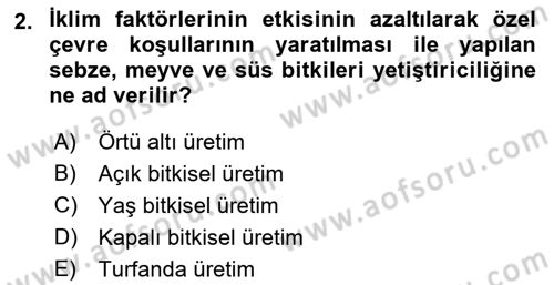 Gıda Coğrafyası Dersi 2019 - 2020 Yılı (Final) Dönem Sonu Sınav Soruları 2. Soru