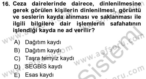 Kalem Mevzuatı Dersi 2016 - 2017 Yılı 3 Ders Sınav Soruları 16. Soru
