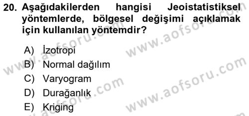 Veri Analizi Ve Değerlendirme Dersi 2022 - 2023 Yılı Yaz Okulu Sınav Soruları 20. Soru