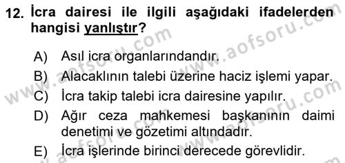 Kalem Mevzuatı Dersi 2018 - 2019 Yılı Yaz Okulu Sınav Soruları 12. Soru