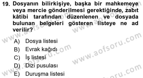 Kalem Mevzuatı Dersi 2016 - 2017 Yılı (Final) Dönem Sonu Sınav Soruları 19. Soru