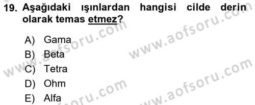 Arama Kurtarma Bilgisi ve Etik Değerler Dersi 2023 - 2024 Yılı (Final) Dönem Sonu Sınav Soruları 19. Soru