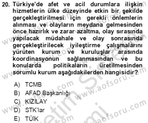 Göç Ve Göçmen Sorunları Dersi 2023 - 2024 Yılı (Vize) Ara Sınav Soruları 20. Soru