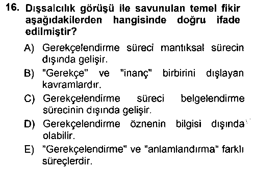 FEL201U Epistemoloji çıkmış sınav sorusu 3