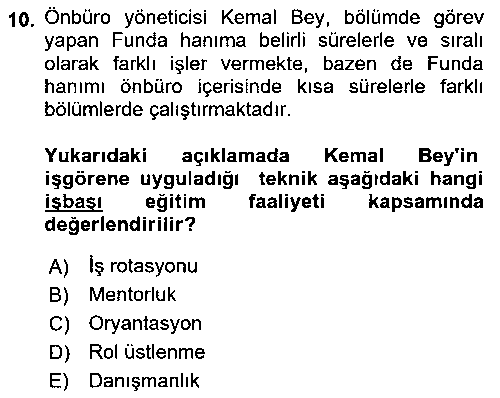 KOI205U Ön Büro Yönetimi çıkmış sınav sorusu 2
