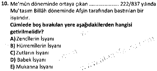 TAR1004 İslam Tarihi 2 çıkmış sınav sorusu 2