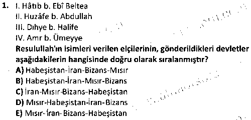 ISL1003 İlk Dönem İslam Tarihi çıkmış sınav sorusu 1