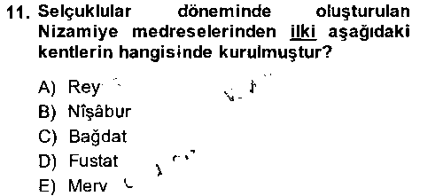 TAR324U Eğitim Tarihi çıkmış sınav sorusu 2