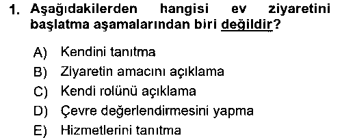YAB208U Evde Yaşlı Bakım Hizmetleri çıkmış sınav sorusu 1