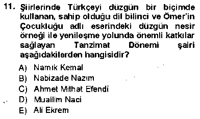 EDB107U Yeni Türk Edebiyatına Giriş 1 çıkmış sınav sorusu 2