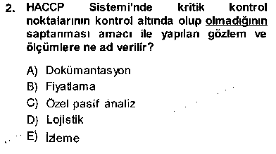 GKA102U Gıda Güvenliği çıkmış sınav sorusu 2