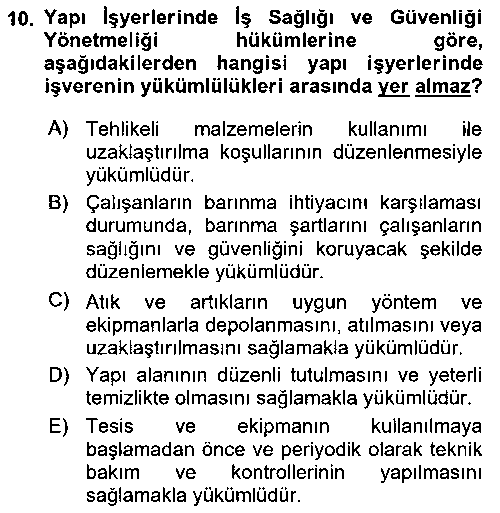 ISG203U İş Sağlığı ve Güvenliği Donanımları ve Ölçme Teknikleri çıkmış sınav sorusu 1