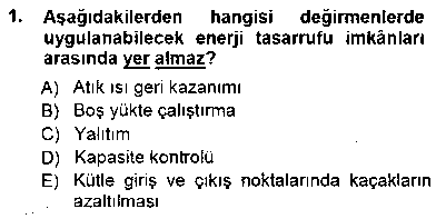 EID209U Sanayide Enerji Ekonomisi çıkmış sınav sorusu 1