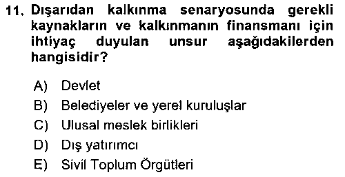 YYT102U Yerel Ekonomik Kalkınma çıkmış sınav sorusu 3