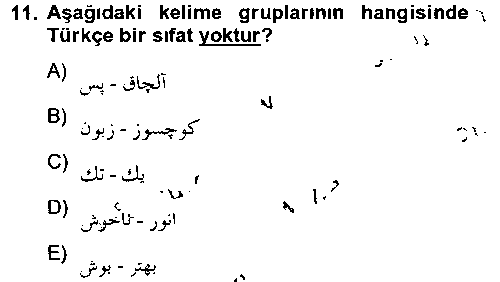 TDE104U Osmanlı Türkçesine Giriş 2 çıkmış sınav sorusu 2