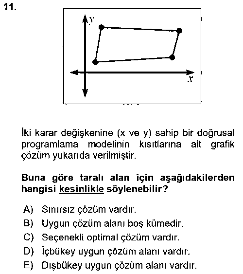 YBS401U Yöneylem Araştırması çıkmış sınav sorusu 3