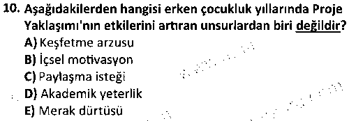 ÇGL2003 Çocukların Eğitiminde Programlar ve Yaklaşımlar çıkmış sınav sorusu 2