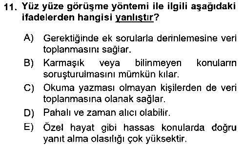 SAG403U Sağlık Hizmetlerinde Araştırma Ve Değerlendirme çıkmış sınav sorusu 1