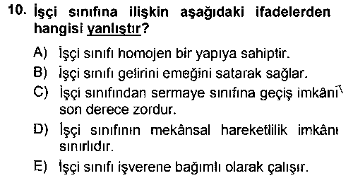 CEK401U Endüstri İlişkileri çıkmış sınav sorusu 1