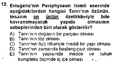 FEL205U Ortaçağ Felsefesi 1 çıkmış sınav sorusu 3