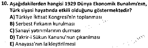 TAR4002 Türkiye Cumhuriyeti Tarihi çıkmış sınav sorusu 2