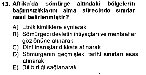TAR401U Sömürgecilik Tarihi (Avrupa-Amerika) çıkmış sınav sorusu 3