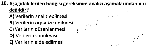 BY2008 Yönetim Bilişim Sistemleri çıkmış sınav sorusu 2