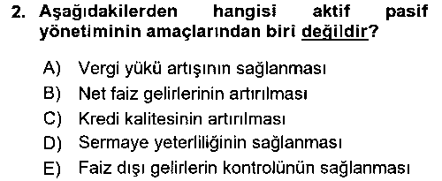 BSI104U Bankaların Yönetimi Ve Denetimi çıkmış sınav sorusu 2