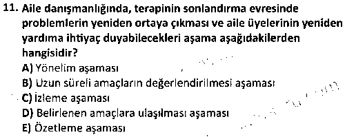 ÇGL2004 Aile Danışmanlığı çıkmış sınav sorusu 3