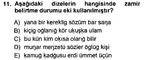 TDE301U XI-XIII. Yüzyıllar Türk Dili çıkmış sınav sorusu 2