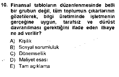 HUK109U Muhasebe ve Hukuk çıkmış sınav sorusu 2