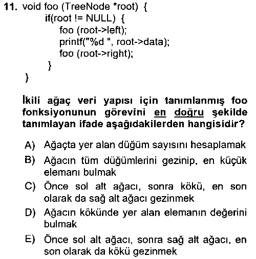 YBS204U Algoritmalar Ve Programlama çıkmış sınav sorusu 2
