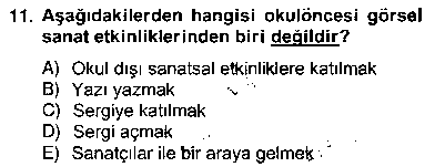 SAN302U Görsel Sanatlar Eğitimi çıkmış sınav sorusu 3