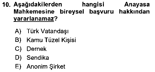 HUK121U Temel Hukuk Bilgisi çıkmış sınav sorusu 2