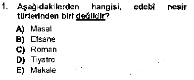 EDB407U Cumhuriyet Dönemi Türk Nesri çıkmış sınav sorusu 1