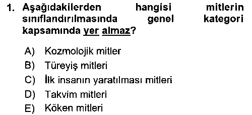 TAR221U Türk Mitolojisi çıkmış sınav sorusu 1
