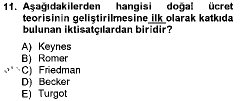 CEK303U İstihdam ve İşsizlik çıkmış sınav sorusu 2