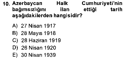TAR403U Çağdaş Türk Dünyası çıkmış sınav sorusu 2