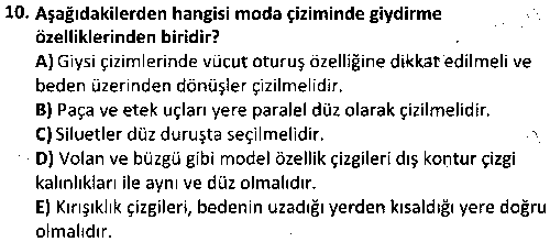 TMT2004 Moda İllüstrasyonu çıkmış sınav sorusu 2