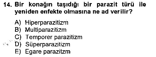 LBV102U Temel Veteriner Parazitoloji çıkmış sınav sorusu 3