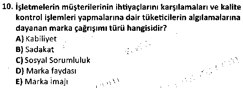 REK2006 Marka Yönetimi çıkmış sınav sorusu 2