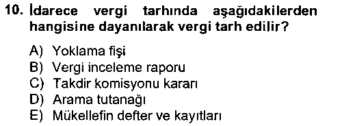 HUK214U Vergi Usul Hukuku çıkmış sınav sorusu 2