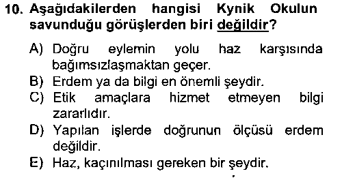 FEL102U Etik çıkmış sınav sorusu 2