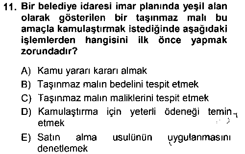 HUK103U İdare Hukukuna Giriş çıkmış sınav sorusu 2